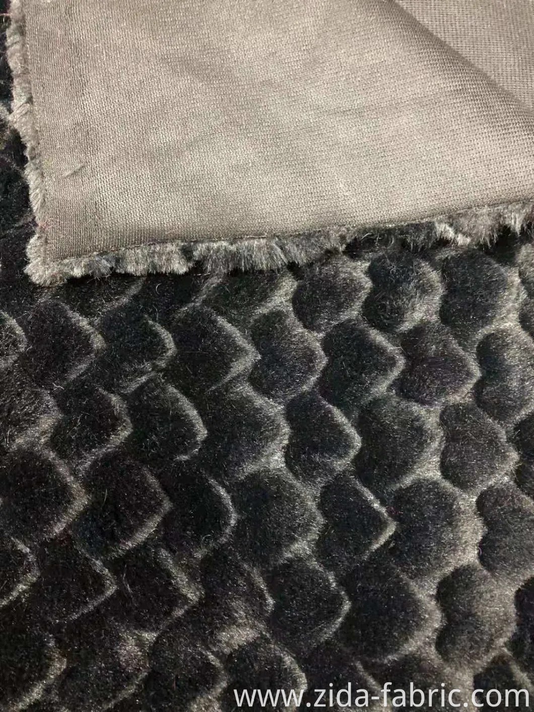 100%Poyester Mink Hair-Like with Jacquard Knitted Fabric